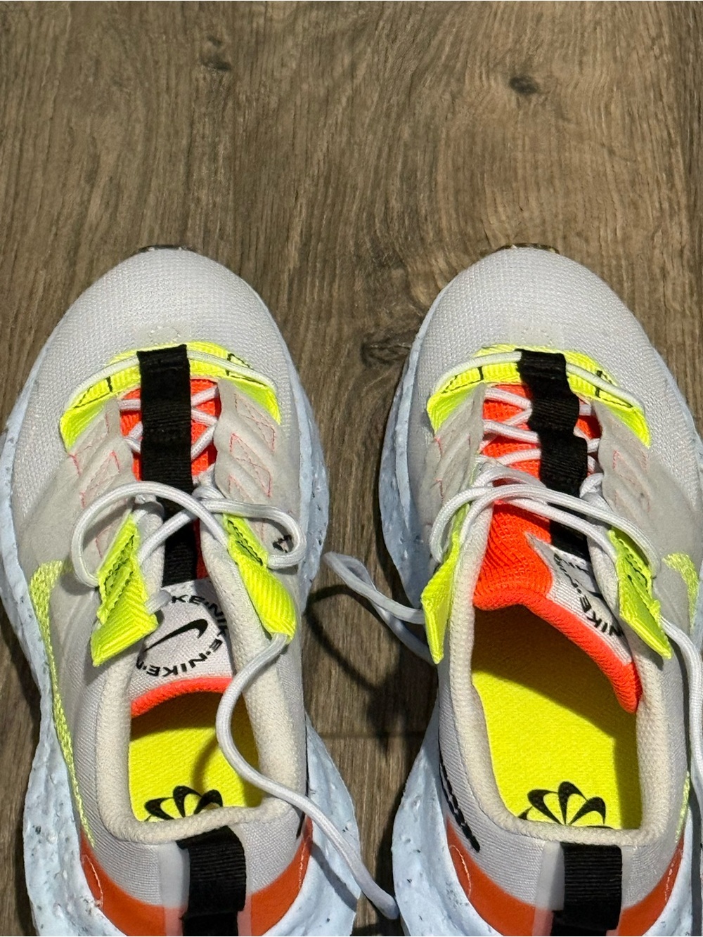 Nike Women’s Athletic Sneakers in White, Neon Yellow & Orange